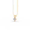 Princess Cut Moissanite Solitaire Pendant 14K Yellow Gold Plated