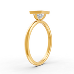Load image into Gallery viewer, Princess Cut Real Moissanite Bezel Set Solitaire Ring 14K Gold Plated