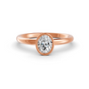 1-5 Ct Oval Cut Real Moissanite Bezel Set Solitaire Ring 14K Yellow Gold Plated