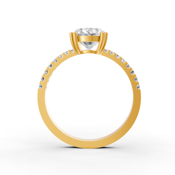 1.85Ct Oval Cut Moissanite Women Engagement Ring 14K Yellow Gold Plated