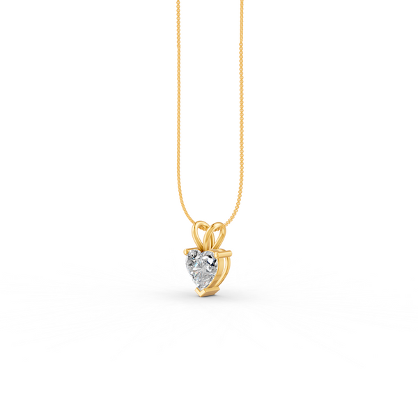Heart Cut Moissanite Solitaire Pendant 14K Gold Plated