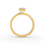 Load image into Gallery viewer, Emerald Cut Real Moissanite 4 Prong Solitaire Ring 14K Gold Plated