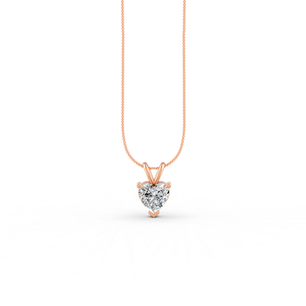Heart Cut Moissanite Solitaire Pendant 14K Gold Plated