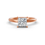 Load image into Gallery viewer, Princess Cut Real Moissanite 4 Prong Solitaire Ring 14K Gold Plated