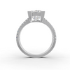 3.66Ct Princess Cut Certified Moissanite Women Engagement Ring 14K Yellow Gold Plated