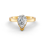 Load image into Gallery viewer, Pear Cut Real Moissanite 3 Prong Solitaire Ring 14K Gold Plated