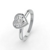 1-5 Ct Heart Cut Real Moissanite Bezel Set Solitaire Ring 14K Yellow Gold Plated