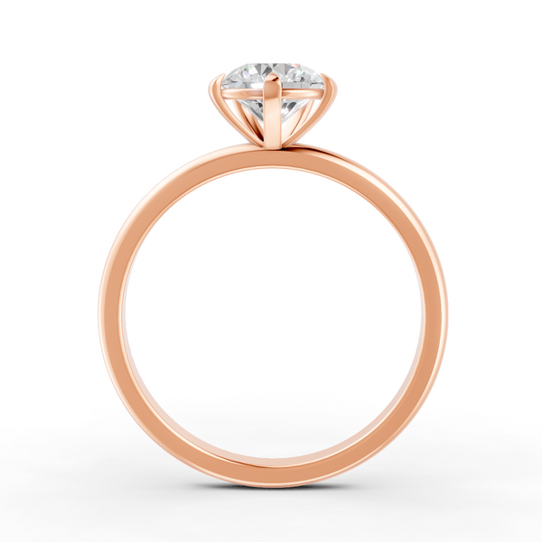 1-5 Ct Round Cut Real Moissanite 5 Prong Solitaire Ring 14K Yellow Gold Plated