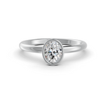 Load image into Gallery viewer, Oval Cut Real Moissanite Bezel Set Solitaire Ring 14K Gold Plated