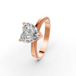 Load image into Gallery viewer, Heart Cut Real Moissanite V Prong Solitaire Ring 14K Gold Plated