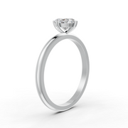 Oval Cut Real Moissanite 4 Prong Solitaire Ring 14K Gold Plated