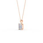 Load image into Gallery viewer, Emerald Cut Moissanite Solitaire Pendant 14K Gold Plated
