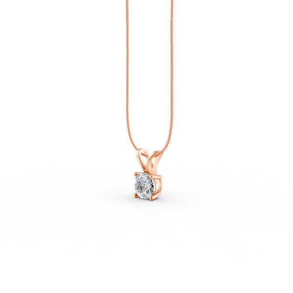 Round Cut Moissanite Solitaire Pendant 14K Yellow Gold Plated