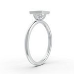 Load image into Gallery viewer, Princess Cut Real Moissanite Bezel Set Solitaire Ring 14K Gold Plated