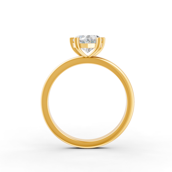 1-5 Ct Heart Cut Real Moissanite 4 Prong Solitaire Ring 14K Yellow Gold Plated