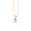 Princess Cut Moissanite Solitaire Pendant 14K Yellow Gold Plated