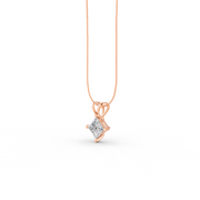 Princess Cut Moissanite Solitaire Pendant 14K Gold Plated