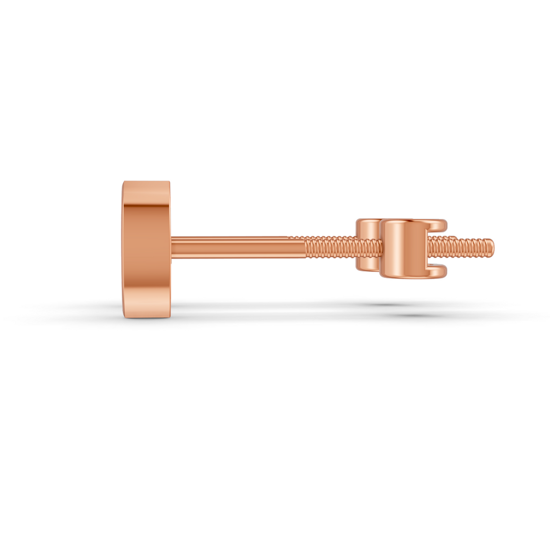 Marquise Cut Real Moissanite Bezel Set Solitaire Stud Earrings Screw Back 14K Gold Plated