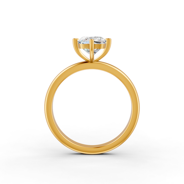 1-5 Ct Cushion Cut Real Moissanite Clow Prong Solitaire Ring 14K Yellow Gold Plated