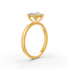 1-5 Ct Princess Cut Real Moissanite Double 4 Prong Solitaire Ring 14K Yellow Gold Plated