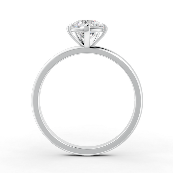 1-5 Ct Round Cut Real Moissanite 5 Prong Solitaire Ring 14K Yellow Gold Plated