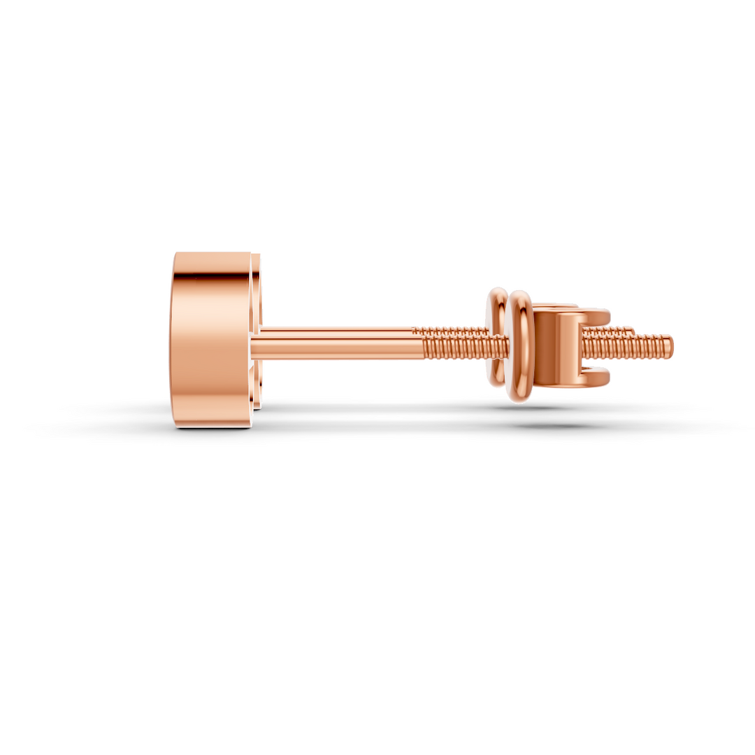 Pear Cut Real Moissanite Bezel Set Solitaire Stud Earrings Screw Back 14K Gold Plated