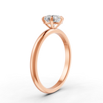 Load image into Gallery viewer, Round Cut Moissanite Solitaire Engagement Ring 14K White Gold Plated