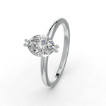 Load image into Gallery viewer, Oval Cut Real Moissanite Double Prong Solitaire Ring 14K Gold Plated