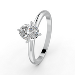 Load image into Gallery viewer, Oval Cut Real Moissanite 4 Prong Solitaire Ring 14K Gold Plated