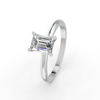 1-5 Ct Emerald Cut Real Moissanite 4 Prong Solitaire Ring 14K Yellow Gold Plated