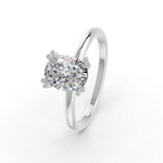 Load image into Gallery viewer, Oval Cut Real Moissanite Double 4 Prong Solitaire Ring 14K Gold Plated