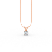 Round Cut Moissanite Solitaire Pendant 14K Gold Plated