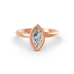 Load image into Gallery viewer, Marquise Cut Real Moissanite Bezel Set Solitaire Ring 14K Gold Plated