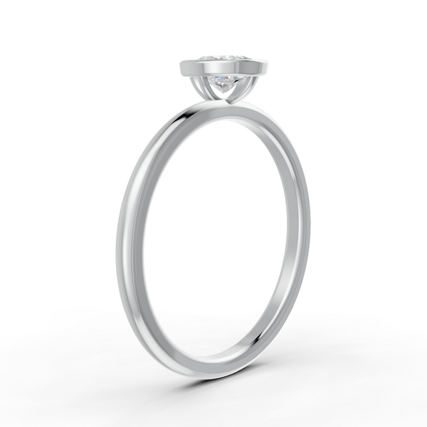 1-5 Ct Oval Cut Real Moissanite Bezel Set Solitaire Ring 14K Yellow Gold Plated