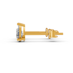 Load image into Gallery viewer, Pear Cut Real Moissanite 3 Prong Solitaire Stud Earrings Screw Back 14K Gold Plated