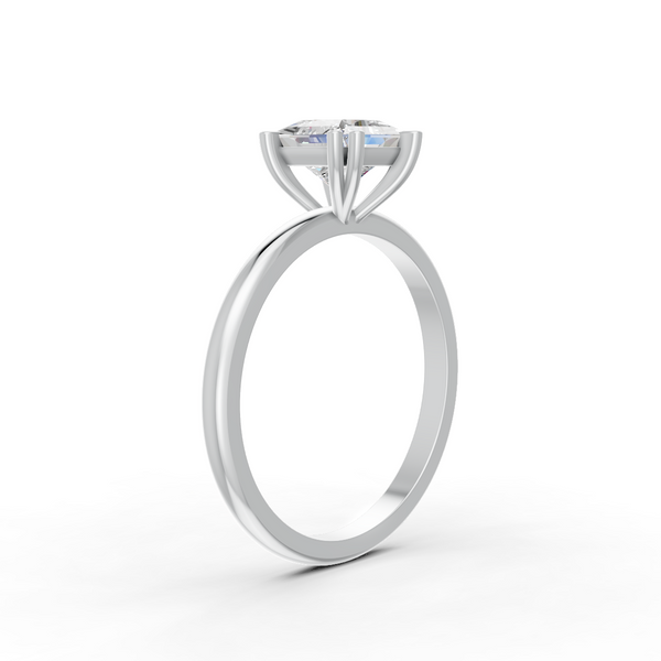 1-5 Ct Princess Cut Real Moissanite Double 4 Prong Solitaire Ring 14K Yellow Gold Plated