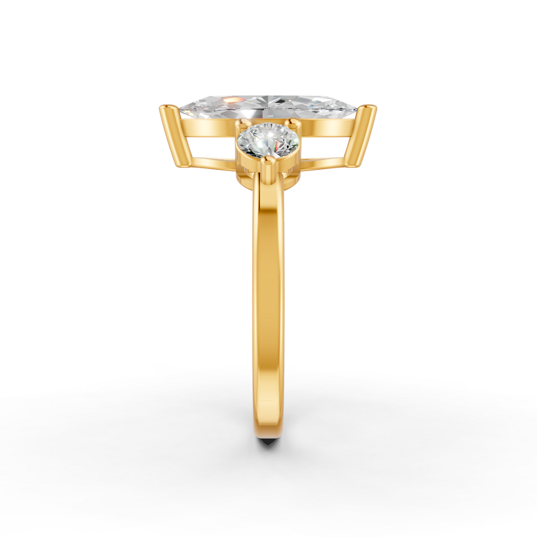 2Ct Marquise Cut Moissanite Women's Engagement Ring 14K Yellow Gold Plated