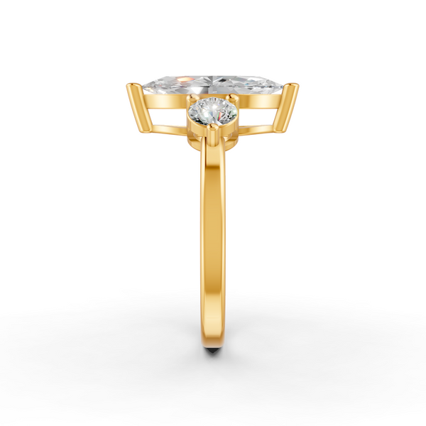 1.89Ct Marquise Cut Moissanite Women's Engagement Ring 14K Yellow Gold Plated