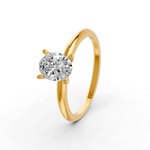 Load image into Gallery viewer, 2.50 Ct Oval Cut Moissanite Women Solitaire Ring 14K Yellow Gold Plated