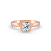 1-5 Ct Cushion Cut Real Moissanite Bezel Set Solitaire Ring 14K Yellow Gold Plated