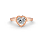 Load image into Gallery viewer, Heart Cut Real Moissanite Bezel Set Solitaire Ring 14K Gold Plated