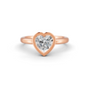 1-5 Ct Heart Cut Real Moissanite Bezel Set Solitaire Ring 14K Yellow Gold Plated