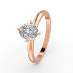 Load image into Gallery viewer, Oval Cut Real Moissanite 4 Prong Solitaire Ring 14K Gold Plated