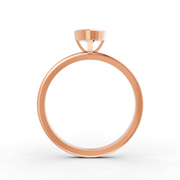 Marquise Cut Real Moissanite Bezel Set Solitaire Ring 14K Gold Plated