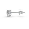Heart Cut Real Moissanite 3 Prong Solitaire Stud Earrings Screw Back 14K Gold Plated