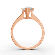 Pear Cut Real Moissanite 3 Prong Solitaire Ring 14K Gold Plated