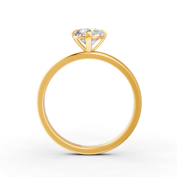 1-5 Ct Round Cut Real Moissanite 3 Prong Solitaire Ring 14K Yellow Gold Plated