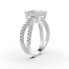 3.66Ct Princess Cut Certified Moissanite Women Engagement Ring 14K Yellow Gold Plated