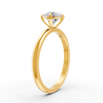 Load image into Gallery viewer, Round Cut Real Moissanite 5 Prong Solitaire Ring 14K Gold Plated