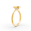 1-5 Ct Emerald Cut Real Moissanite Bezel Set Solitaire Ring 14K Yellow Gold Plated
